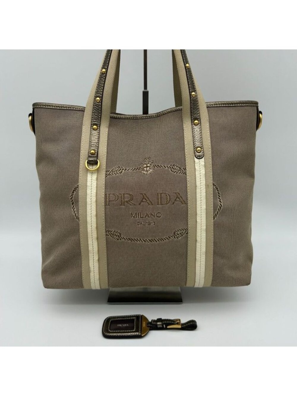 Prada Jacquard Tote Totes Gold - Picture 1 of 16